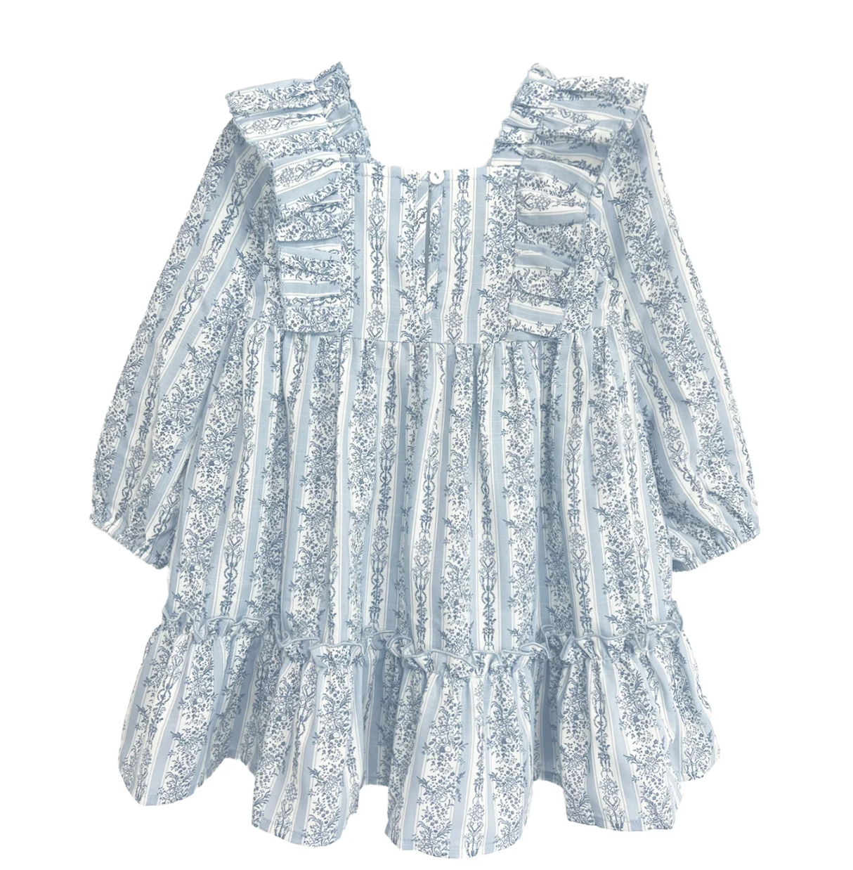 Bliss in Blue infant dress matching romper sibling set