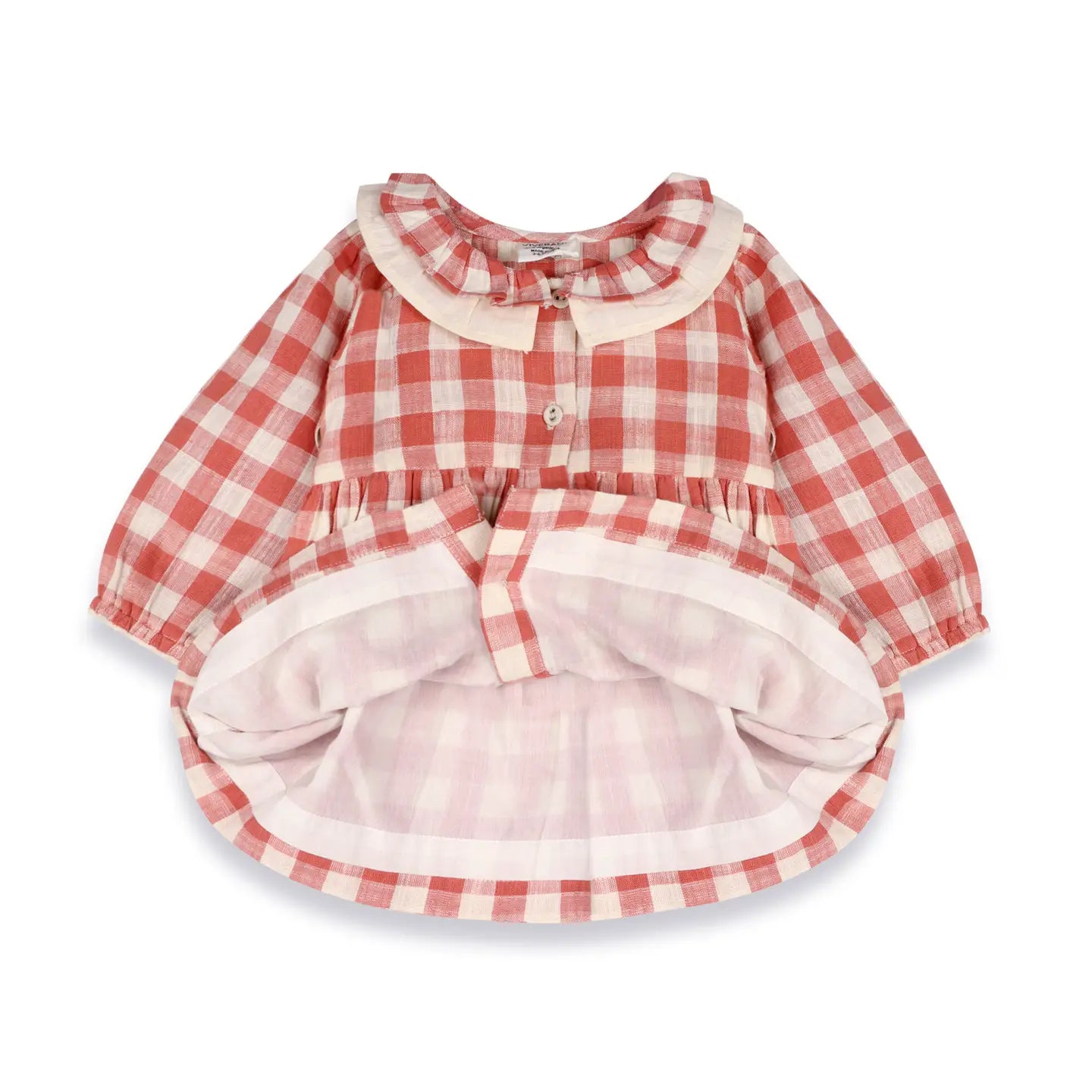 Organic Baby Gingham Dress & Bloomer Set – Cranberry Rust | Olive Sprout Kids