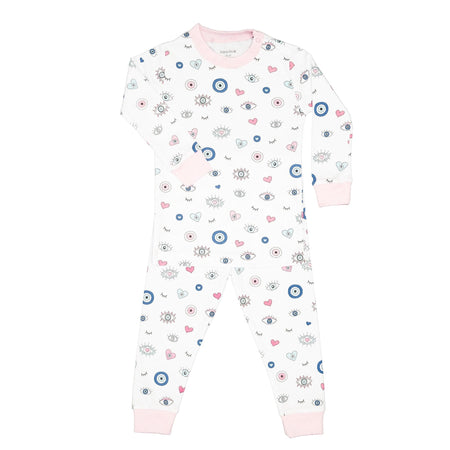 Evil Eye Toddler Pajama Set - Pink for girls pima cotton toddler . Pink Evil Eye Pajama Set (Pima Cotton)