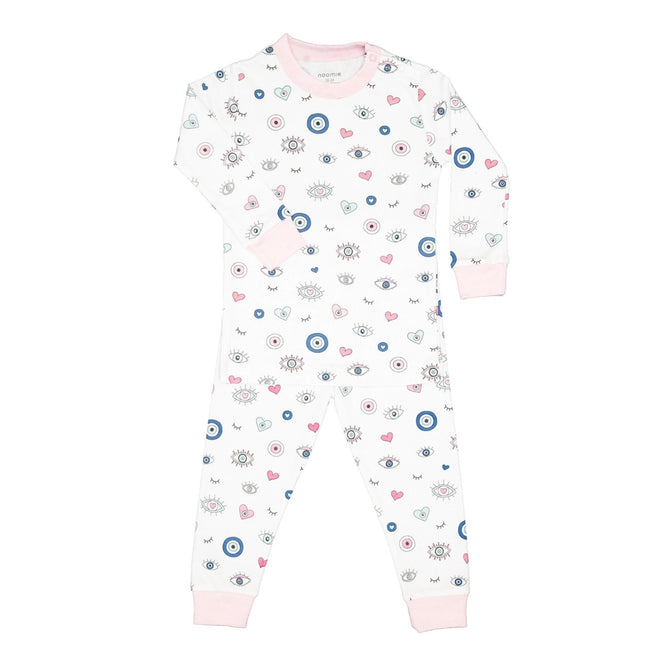 Evil Eye Toddler Pajama Set - Pink for girls pima cotton toddler . Pink Evil Eye Pajama Set (Pima Cotton)