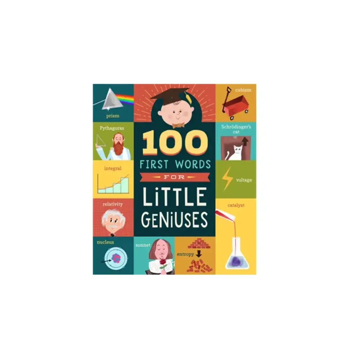 100 First Words for Little Geniuses | Board Book - Olive Sprout Kids