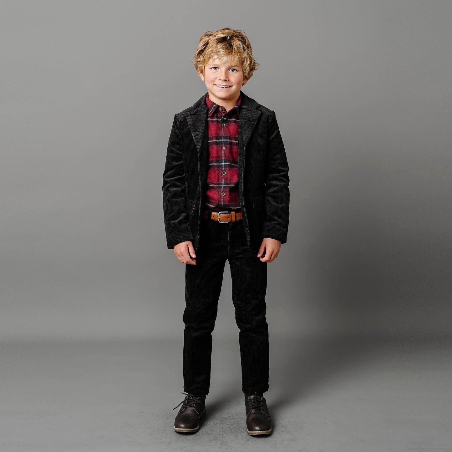 Hope & Henry | Organic Stretch Corduroy Pant | Organic Cotton Black
