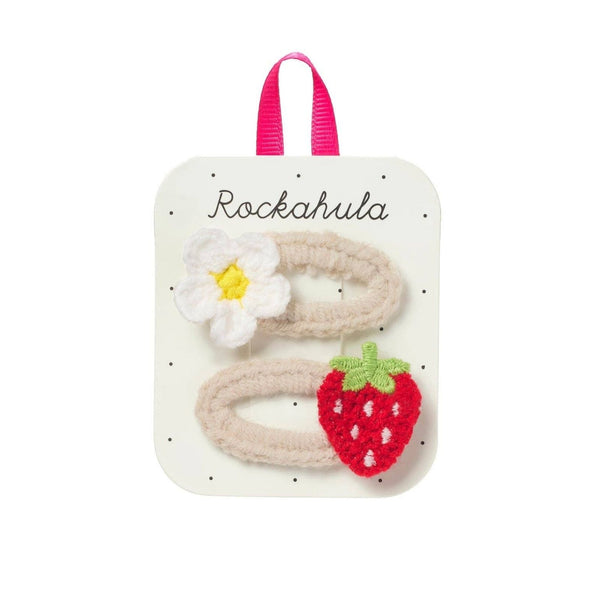 Crochet Daisy and Strawberry Clips rockahula