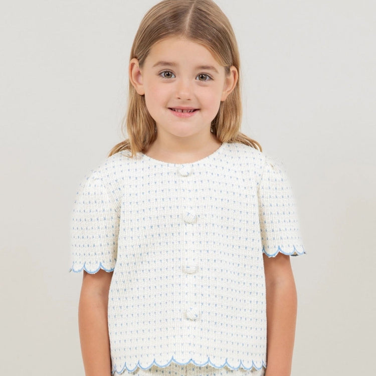 
                    
                      Embroidered Scallop Detail Button Top toddler girl top cute
                    
                  