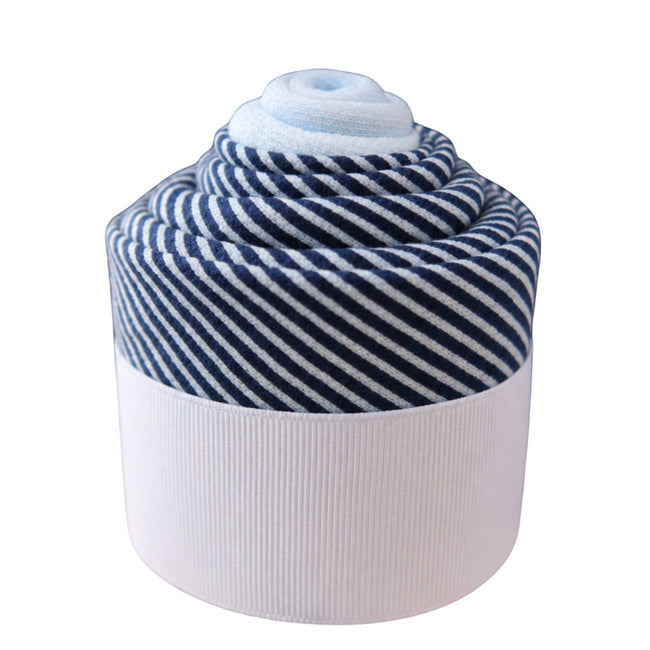 Baby Boy Navy Single Cupcake Gift with Receiving Blanket & Socks