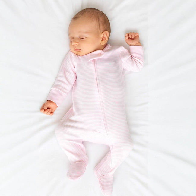 magnolia baby Mini Stripes Zipper Footie