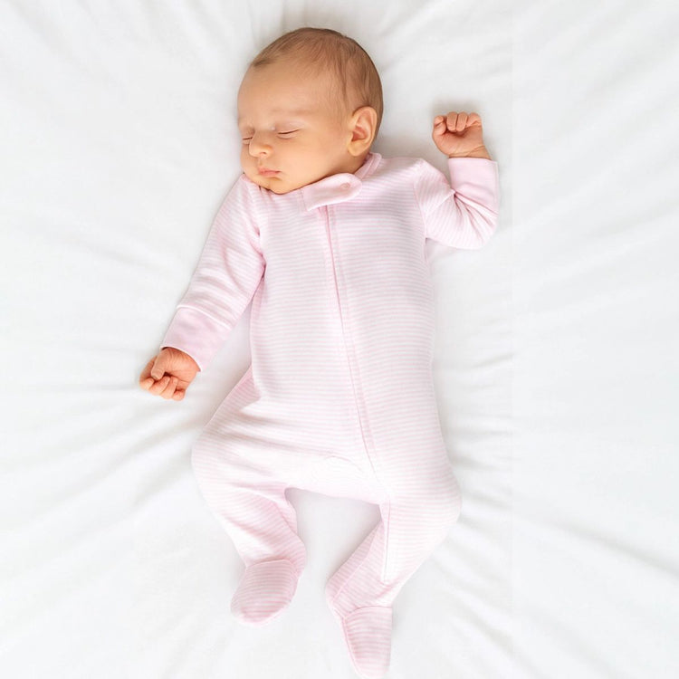 magnolia baby Mini Stripes Zipper Footie