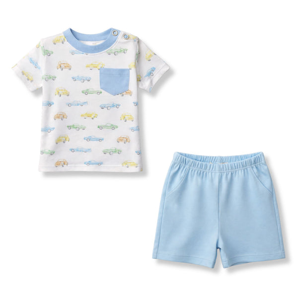 Baby boy vintage cars tee & shorts set | Olive Sprout Kids