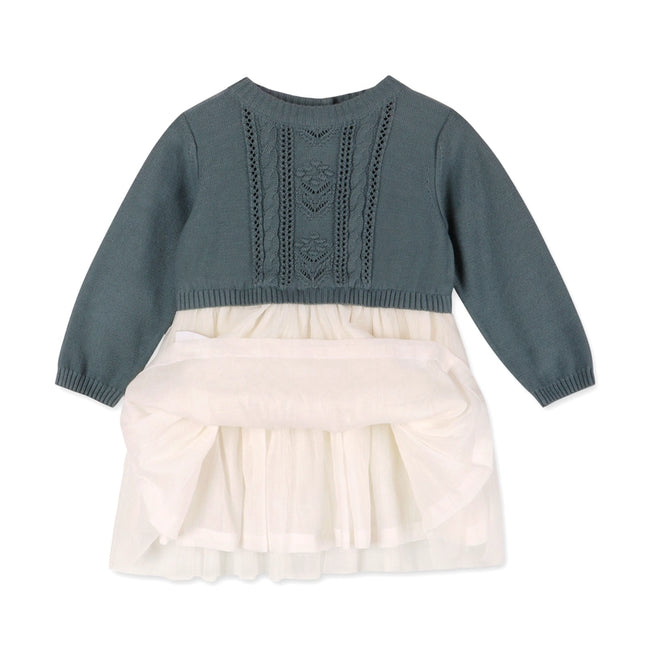 Cable Floral Sweater Knit Top & Tutu Baby Dress | Baby Girl photo Dresses | Organic Clothing | Olive Sprout Kids