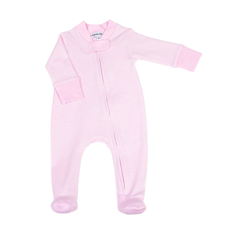 Mini Stripes Zipper Footie magnolia baby preemie