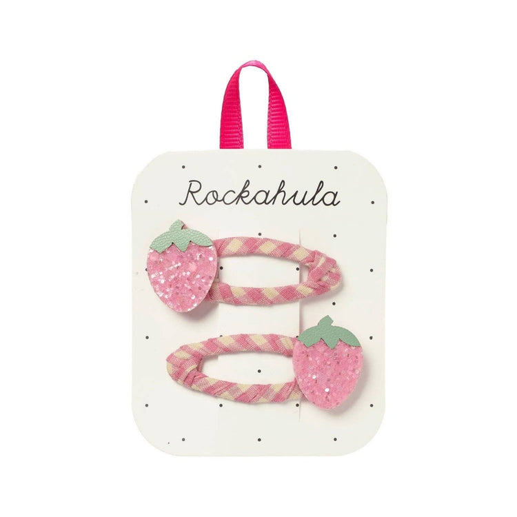 
                    
                      Girl's picnic style hair clips: Sparkling Strawberry Fields Clips.
                    
                  