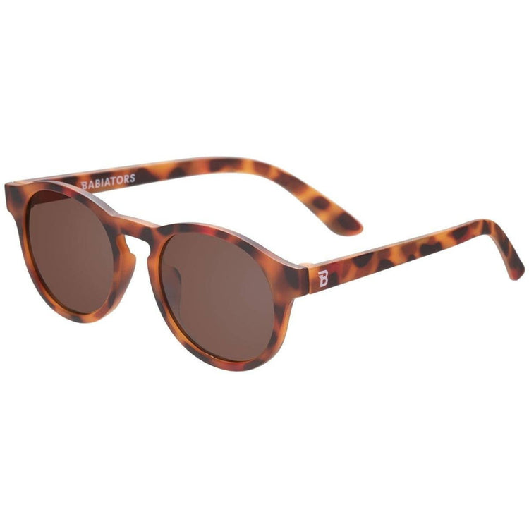 Tortoise Keyhole Sunglasses – classic tortoise shell baby sunglasses with keyhole bridge, durable bendable frame, and 100% UV protection for kids