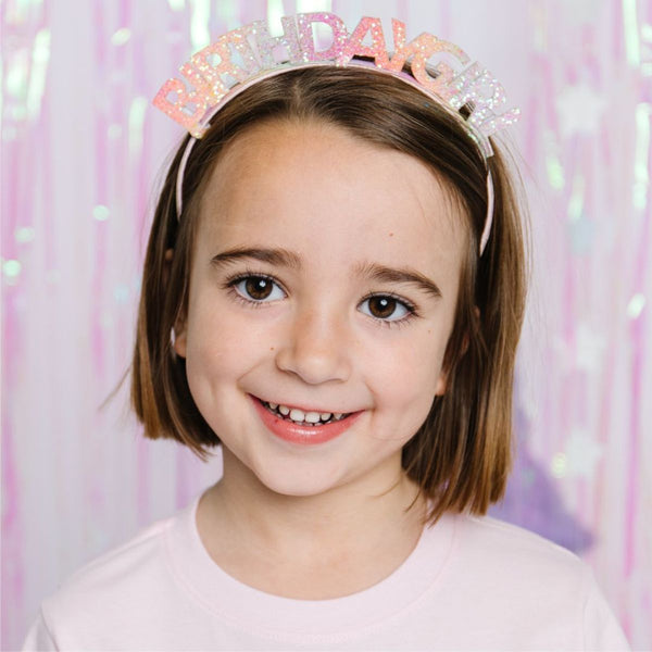 Pastel Rainbow Birthday Girl Headband sweet wink 
