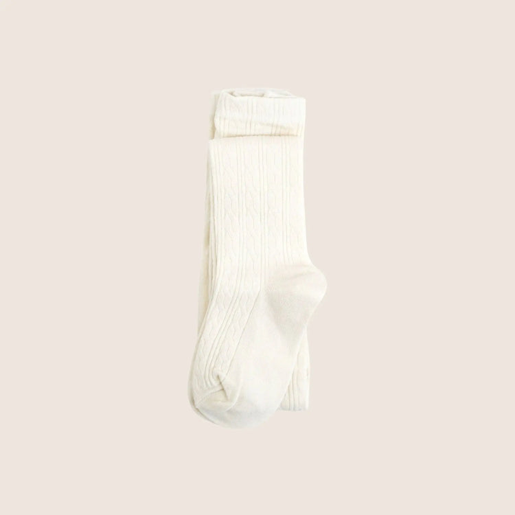 
                    
                       Ivory Cable Knit Tights babies and toddler girls
                    
                  