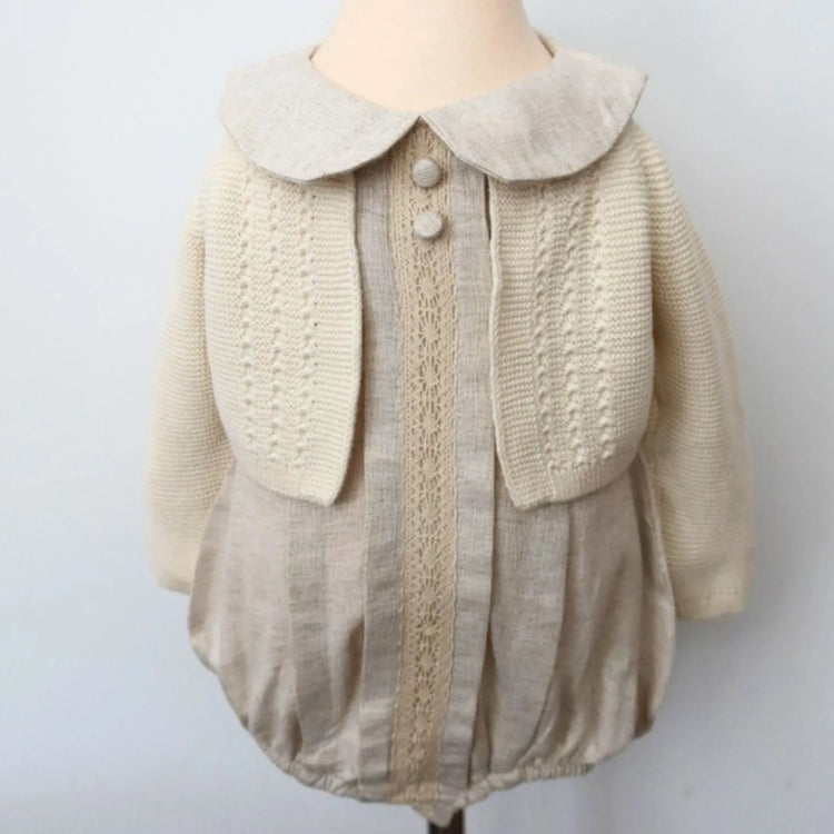 
                    
                      Nipperland Organic Baby Girl Knit Romper Set - Cardigan & Socks 3-piece-organic-cotton-knitted
                    
                  