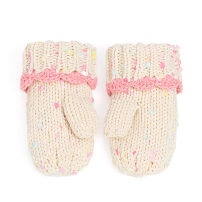 Baby & Toddler Fleece-Lined Little Girls Knit Mittens with Lace for winter
