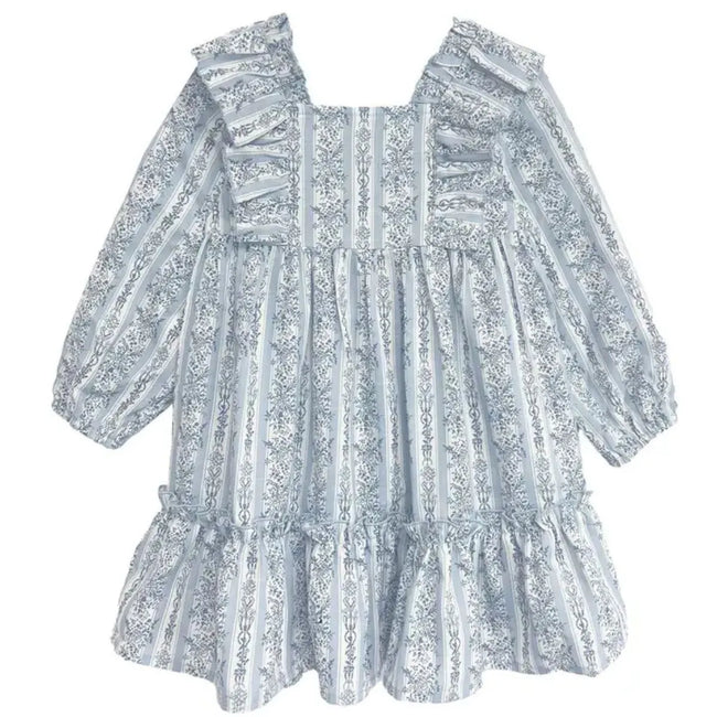 Georgina Striped Ruffle Dress  featuring a soft silhouette designed for girls