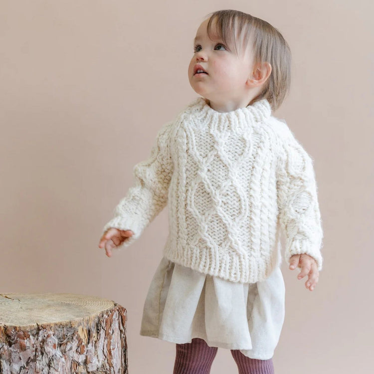 
                    
                      Blueberry Hill Baby Fisherman Knit Sweater - Cream premium textured baby sweater
                    
                  