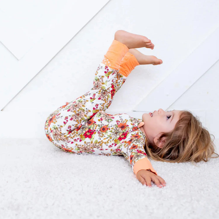 bestaroo Honeyblossom Convertible Coverall, Vintage Flower Print Bamboo Convertible Coverall