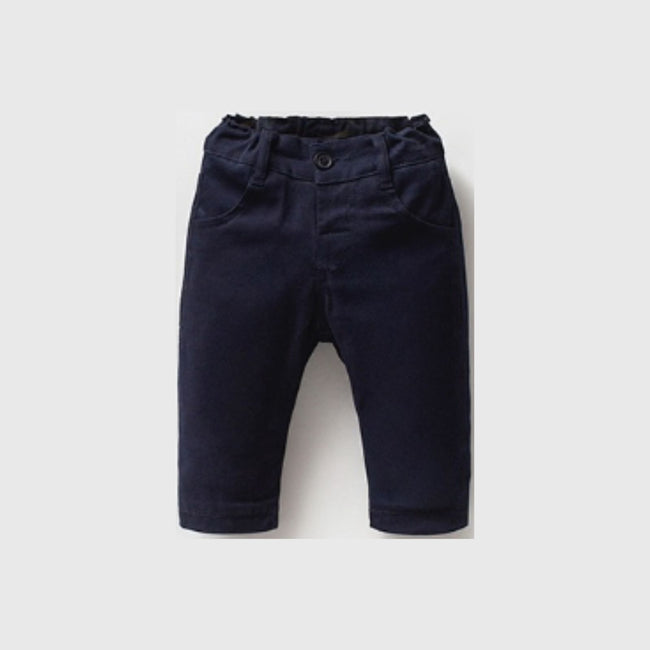 Carousel Knit Jacket, Bodysuit & Pants Set navy drawstring pants detail baby boys