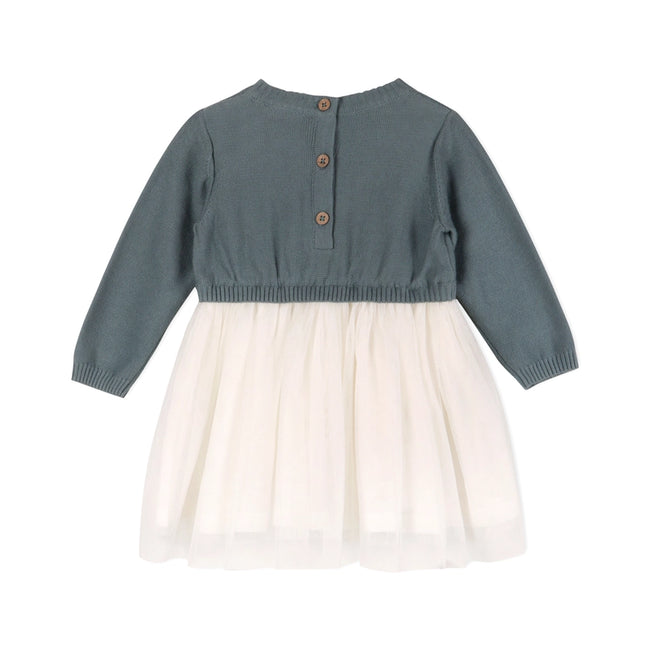 Organic Cable Floral Sweater Knit Top & Tutu Baby Dress | Olive Sprout Kids