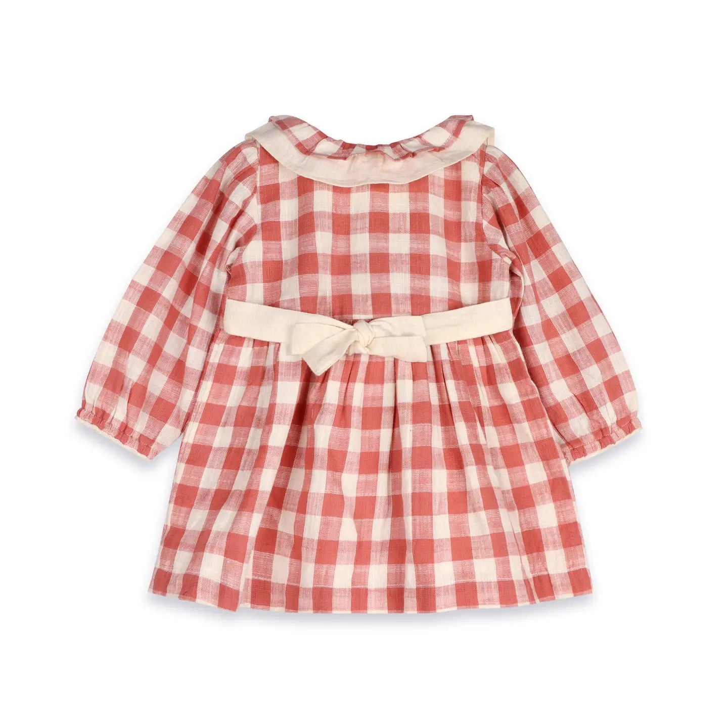 Organic Baby Gingham Dress & Bloomer Set – Cranberry Rust | Olive Sprout Kids