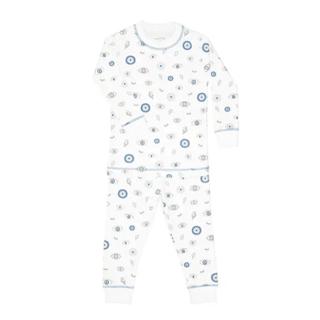 Evil Eye Pattern Footie Pajama featuring evil eye print on Pima cotton baby sleepwear for boys