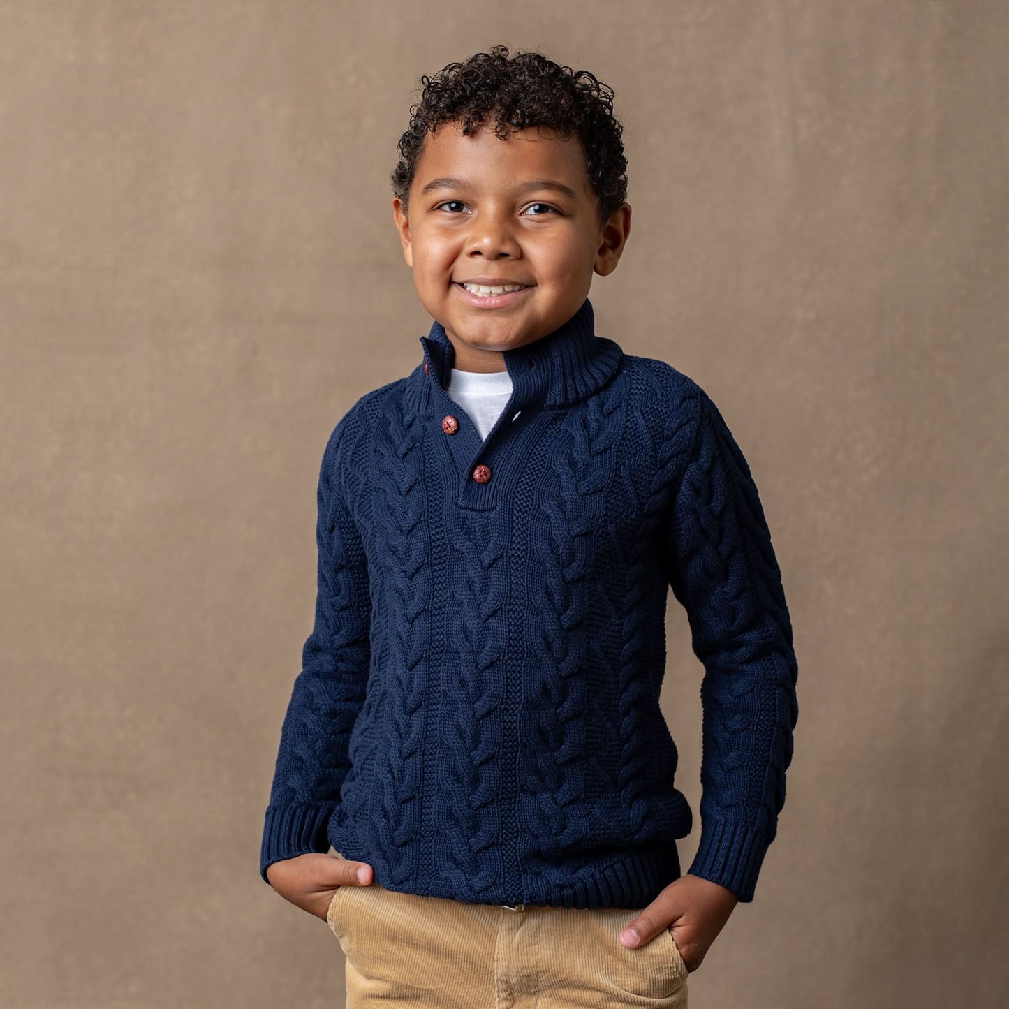Organic Baby Cable Knit Sweater | Baby Boy