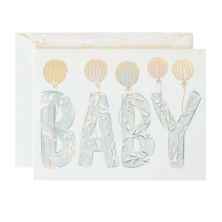 Baby Balloon Letters New Baby Card | Olive Sprout Kids