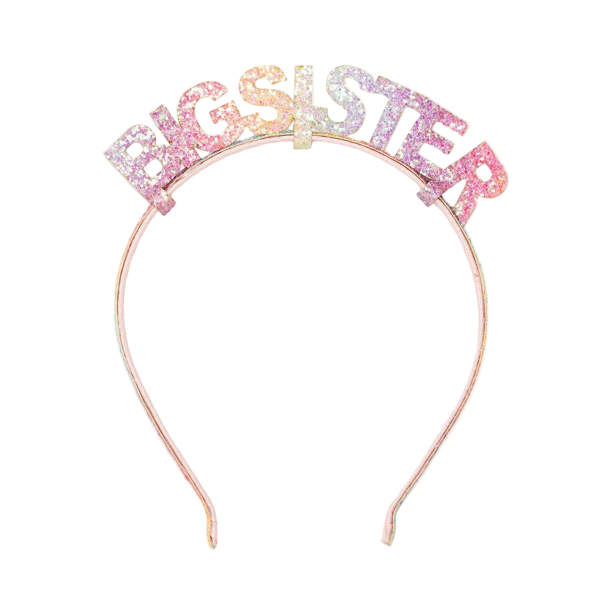 Big Sister Headband – Pastel Rainbow Glitter | Olive Sprout Kids