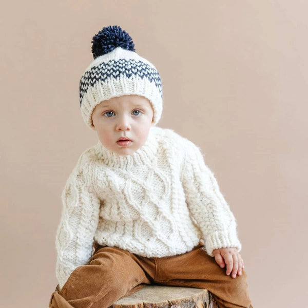 Fisherman Knit Sweater - Cream - Olive Sprout Kids