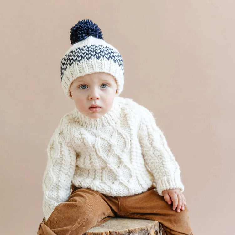 Fisherman Knit Sweater - Cream - Olive Sprout Kids