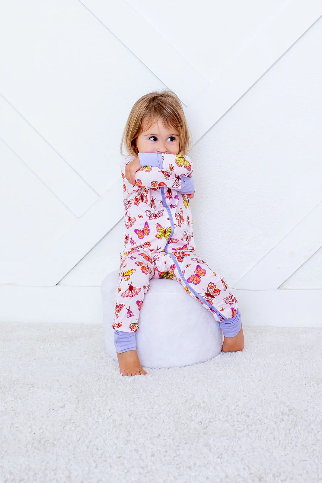Convertible Footie Pajamas - Butterfly Print baby girl