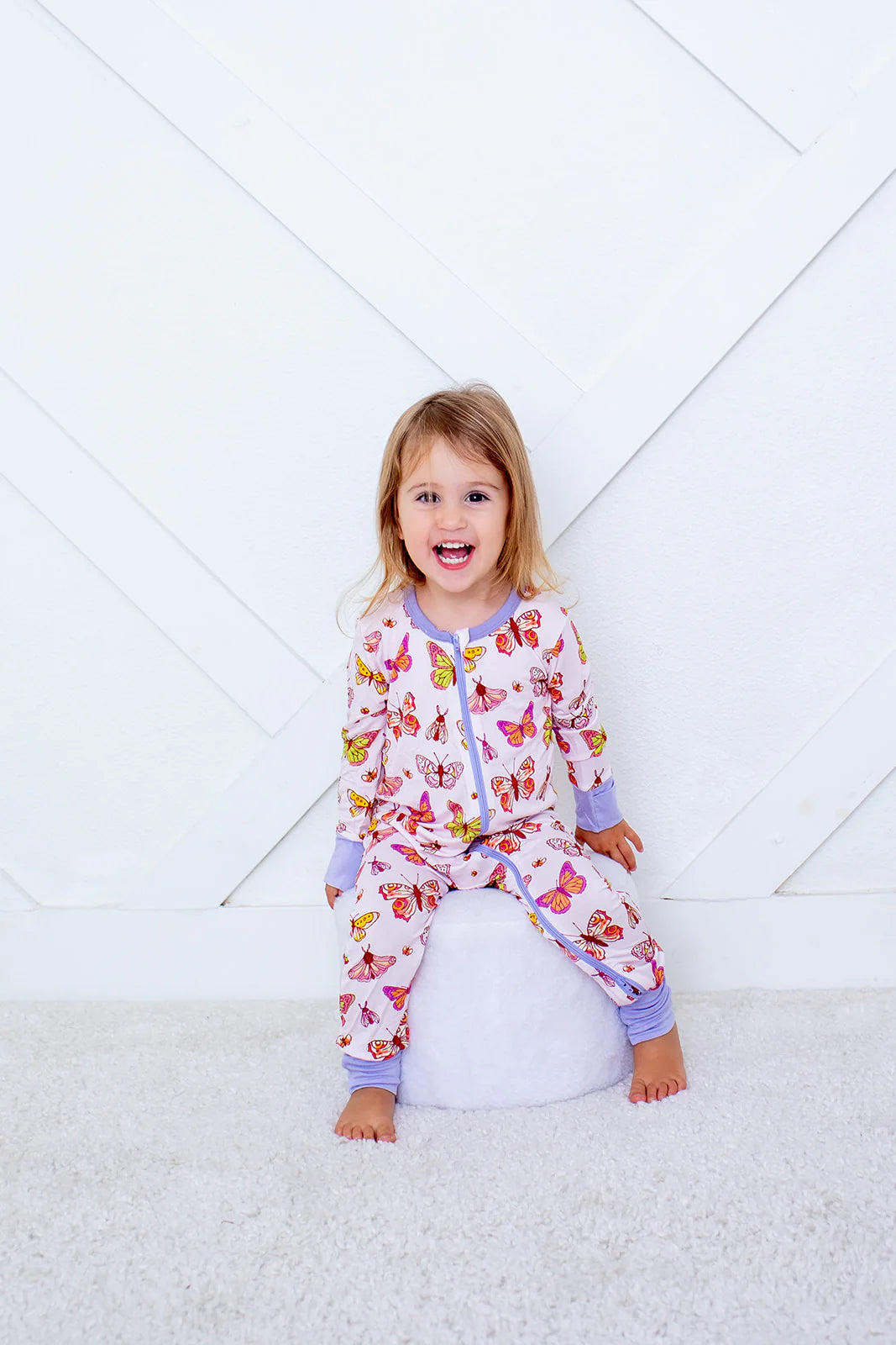 Convertible Footie Pajamas - Butterfly Print baby sister