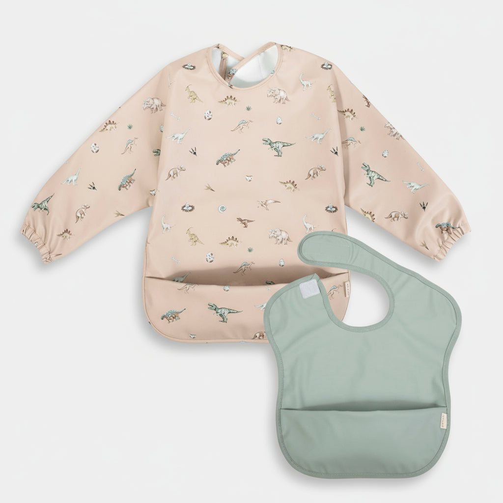 Dinosaur Print Smock Bib