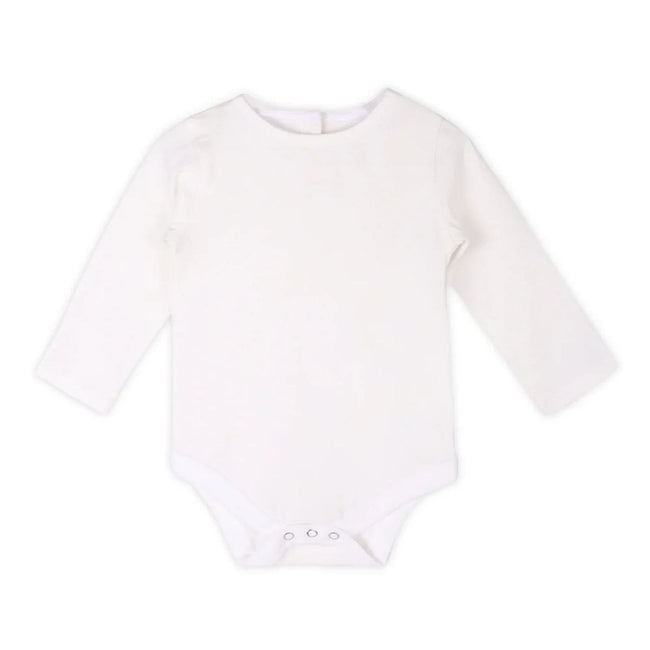 Giraffe Elephant Buddy Baby Tunic Dress & Bodysuit Set in off-white organic cotton with ruffle detail and animal appliqué for baby girls
