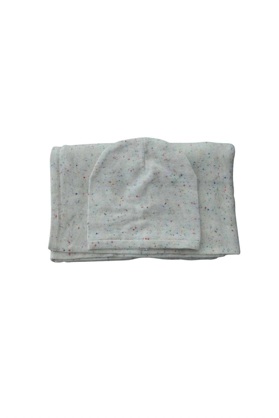 Ivory Speckled Baby Blanket & Hat Set cute