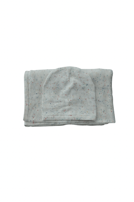 Ivory Speckled Baby Blanket & Hat Set - Olive Sprout Kids