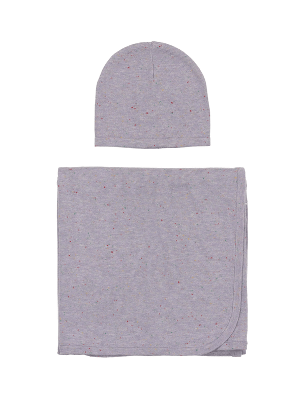 Lavender Speckled Blanket & Hat Set - Olive Sprout Kids