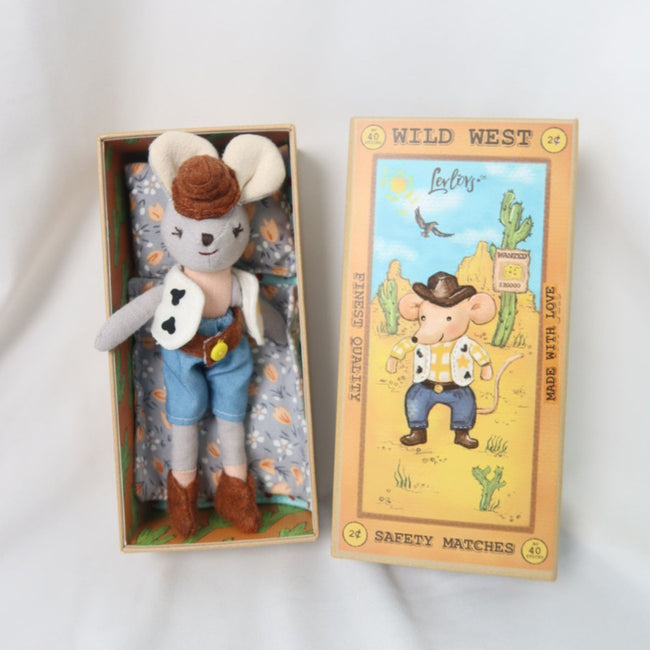 LEVLOVS Cowboy Mouse & Gift Box | Stuffed Animal 