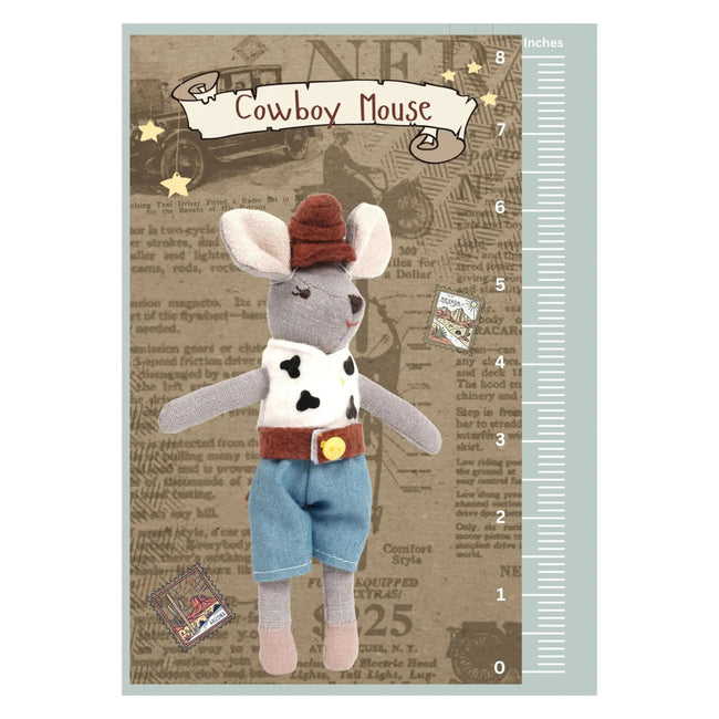 LEVLOVS Cowboy Mouse & Gift Box | Stuffed Animal 