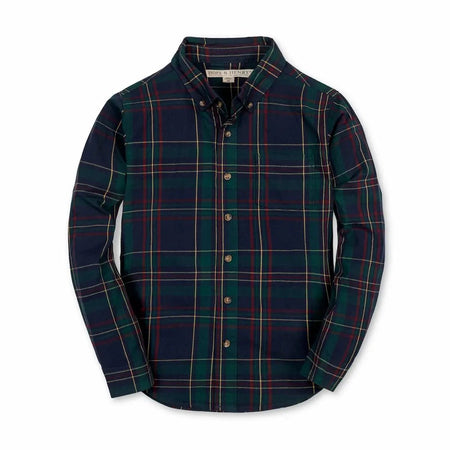 Stretch Poplin Shirt (Organic Cotton) - Olive Sprout Kids