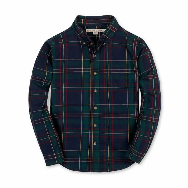 Stretch Poplin Shirt (Organic Cotton) - Olive Sprout Kids