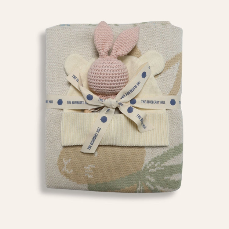 
                    
                      Pastel Floral Baby Blanket Hat Teether Gift Set (Organic Cotton)
                    
                  