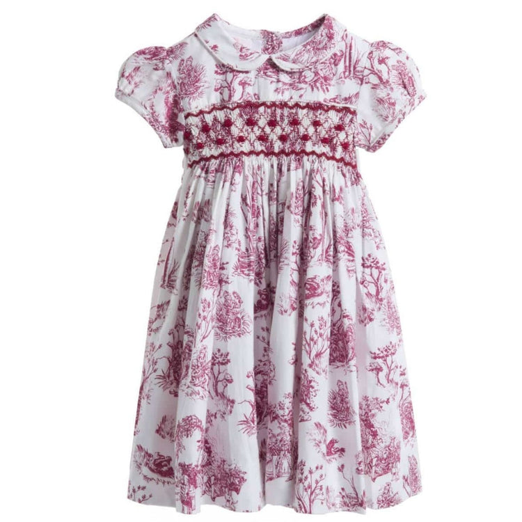 Philomena Smocked Toile de Jouy Dress for toddler girls