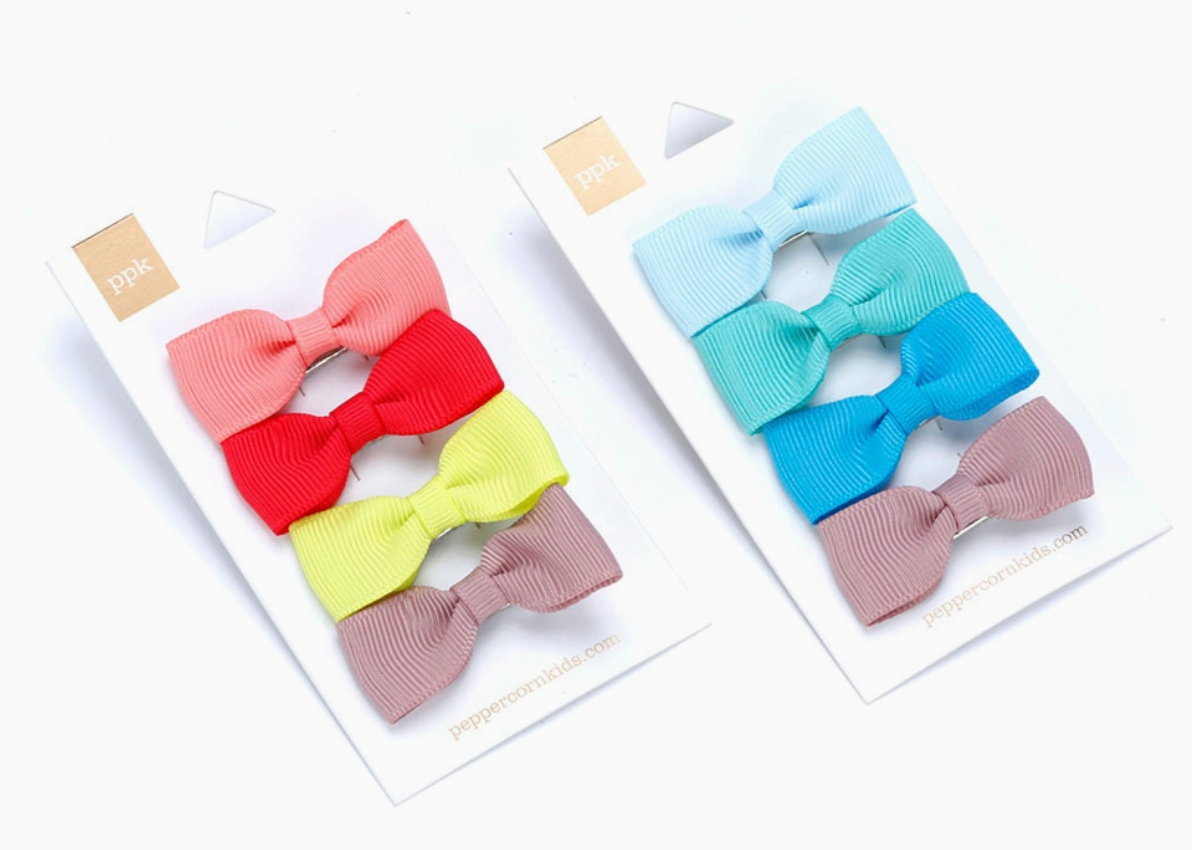 8-Pack Colorful Clip-On Bows | Olive Sprout Kids