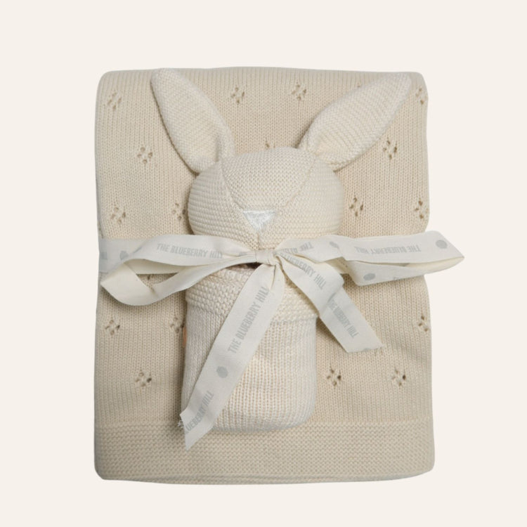 
                    
                      Set Bunny Lovey Blanket Gift  (Organic Cotton) baby shower, newborn
                    
                  