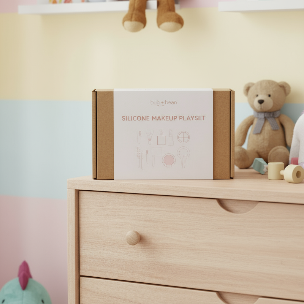 Silicone makeup play set toy – eco-conscious silicone pieces for safe playtime.