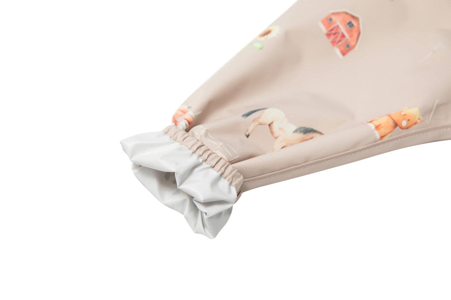 Smock Bib for Baby & Toddler Long Sleeve (Farm) back with velcro and cute animals