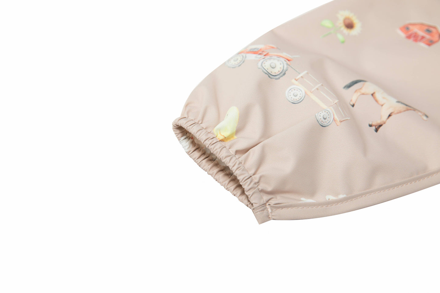 Smock Bib for Baby & Toddler Long Sleeve (Farm) back with velcro and cute animals adorable for babies